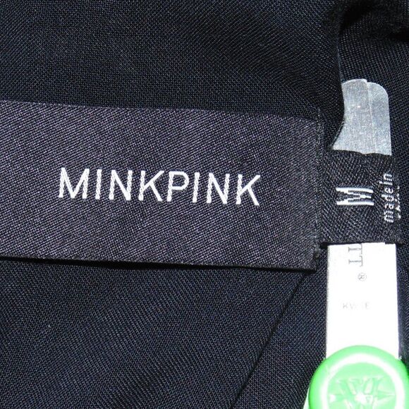 MINKPINK Dress, Jr M, Geometric Floral/Roses, Skater, Poly, Aqua/Black/ - Picture 11 of 12